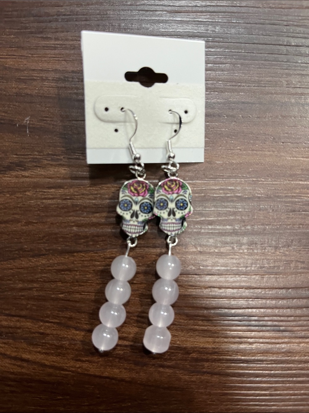 Rose Skull Drop Earrings